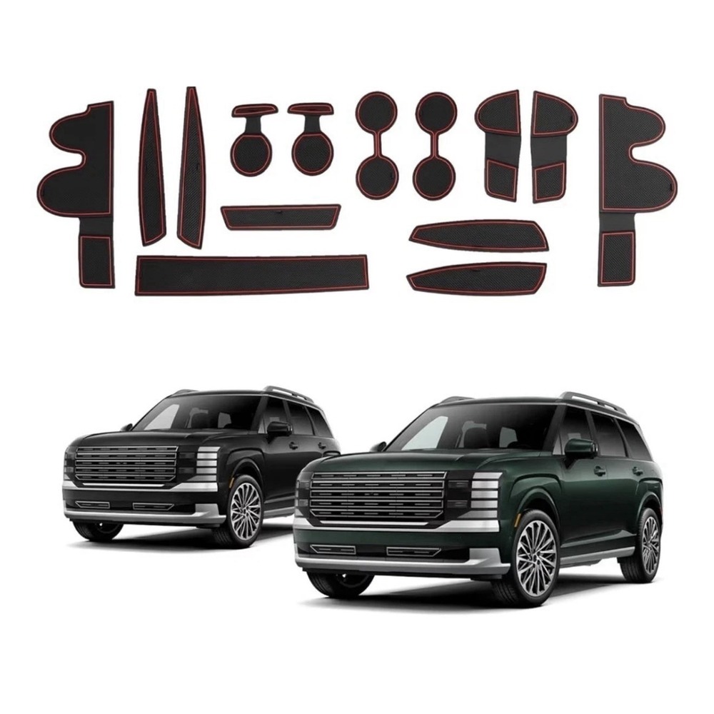 2026 Palisade Door Slot Mats- 14 Pcs Black Center Console Liner 2026 Hyundai